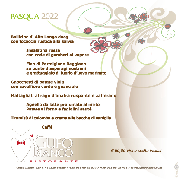 Menu Pasqua 2022