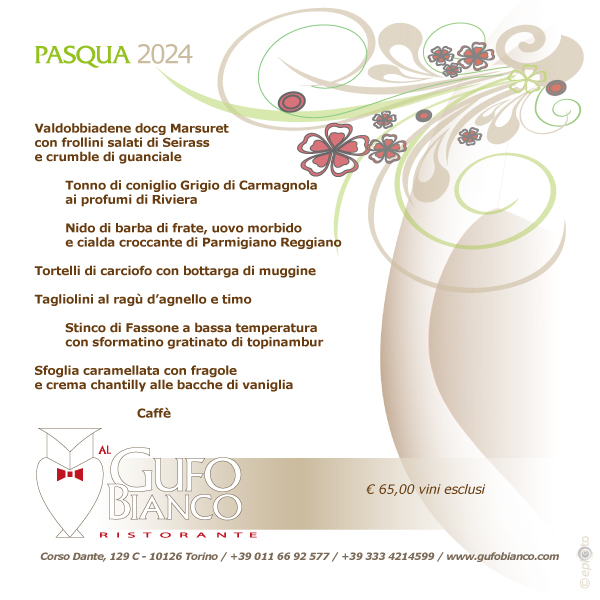 Menù del pranzo di Pasqua 2024